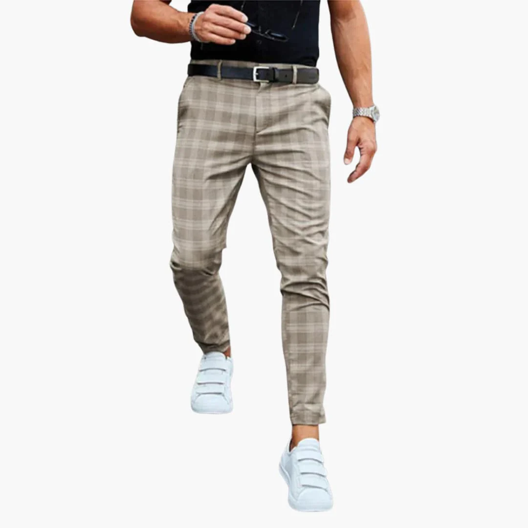 Herren Slim Fit Hose mit Karomuster und schmalem Bein - Image 4