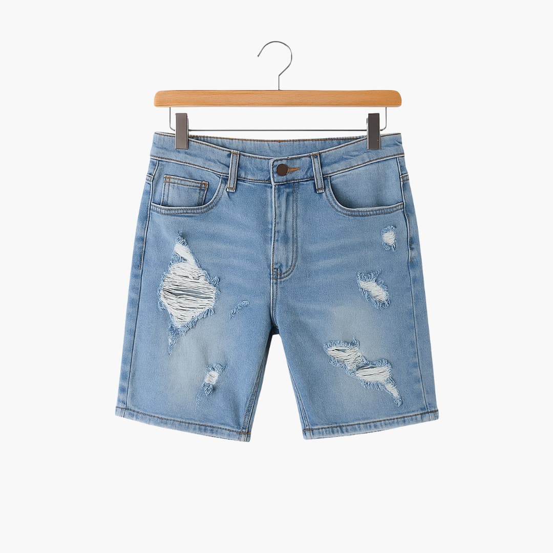 Herren Slim Fit Jeansshorts mit Stretch und Umschlag-Saum - Image 2