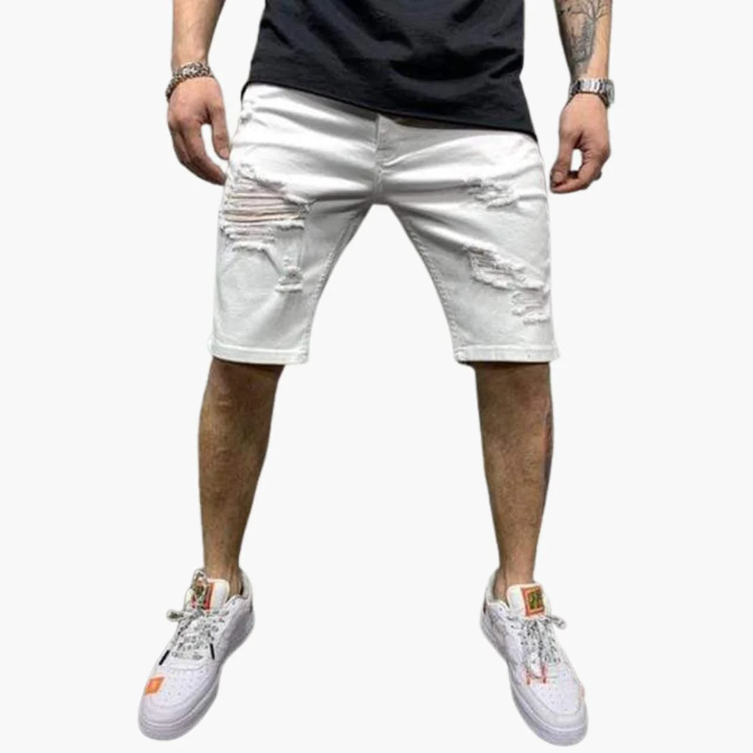 Herren Slim Fit Jeansshorts mit Stretch und Umschlag-Saum - Image 3