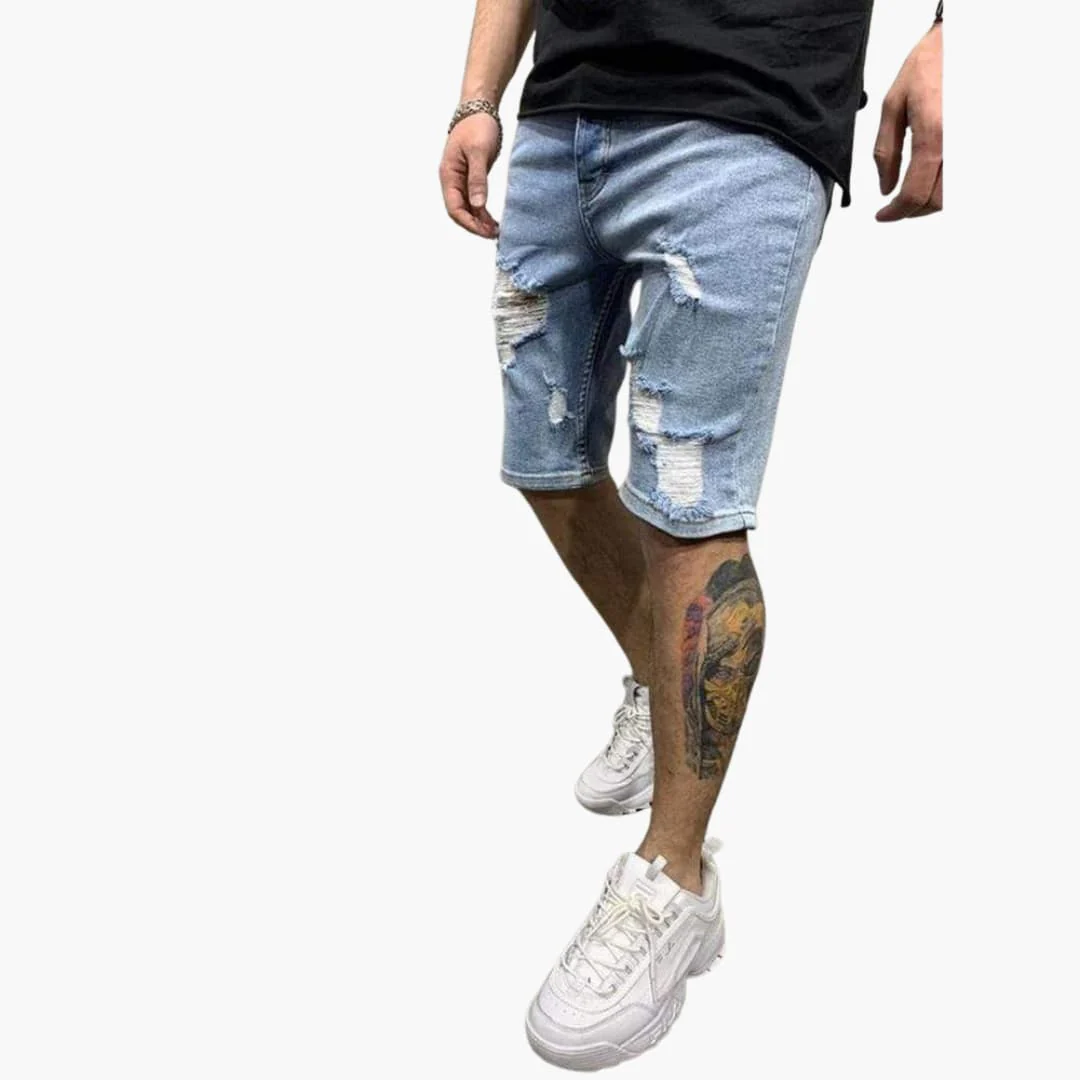 Herren Slim Fit Jeansshorts mit Stretch und Umschlag-Saum - Image 6