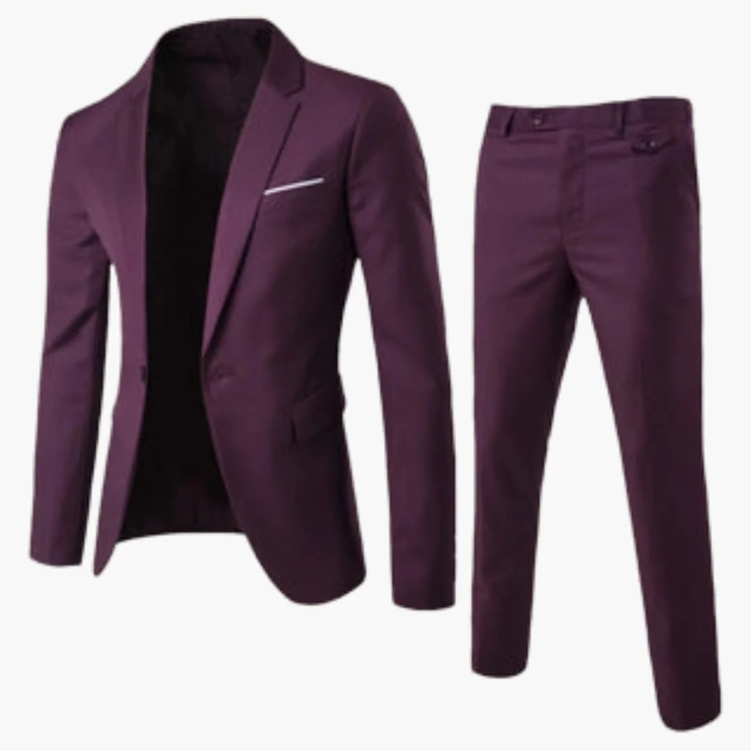 Herren Sommer Anzug Zweiteiler mit Revers und Flatfront Hose - Image 10