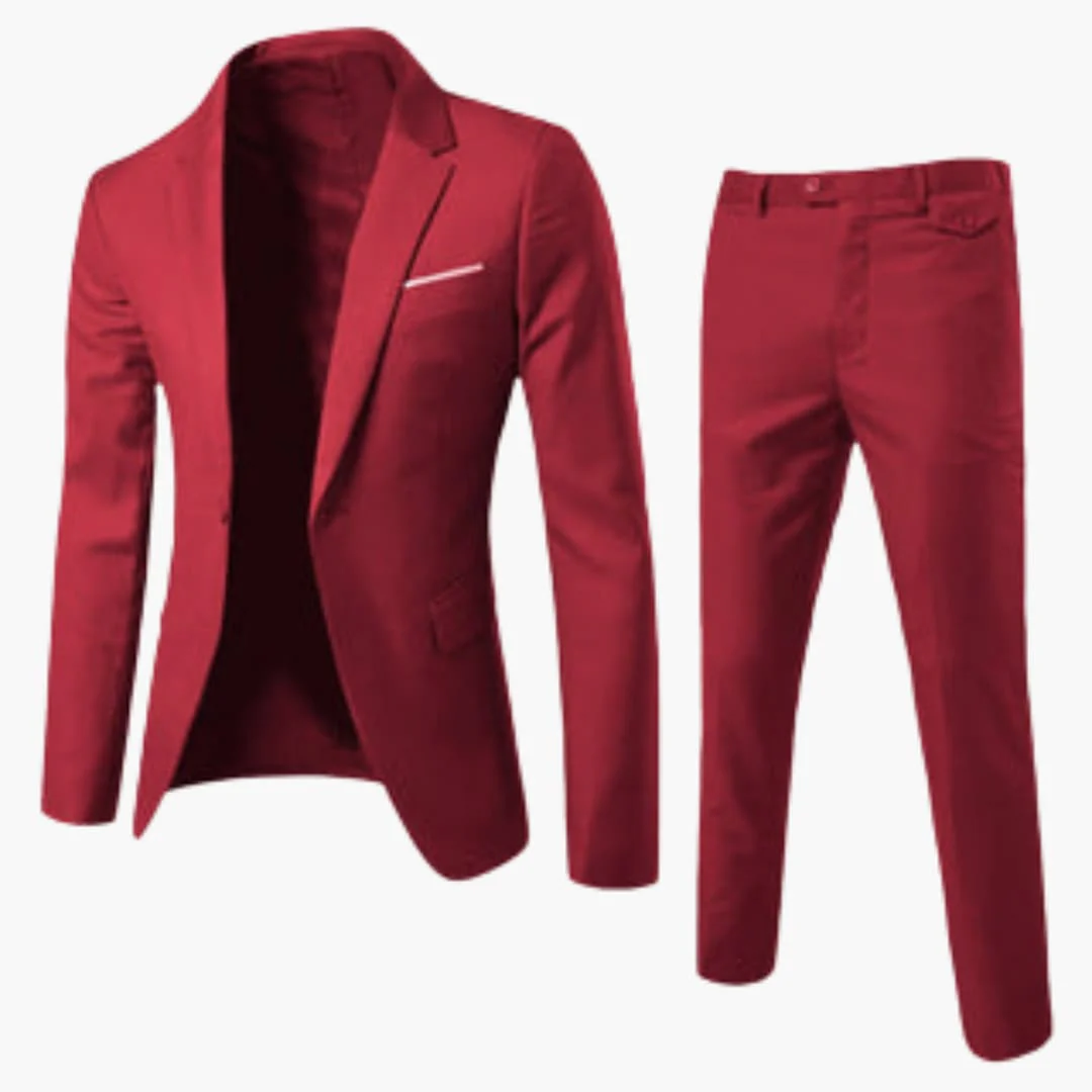 Herren Sommer Anzug Zweiteiler mit Revers und Flatfront Hose - Image 2