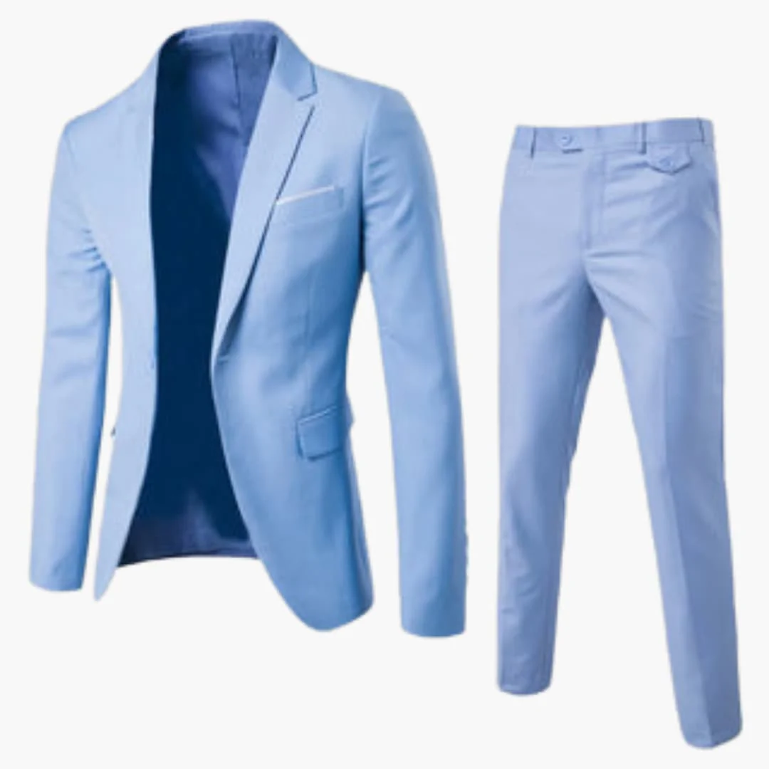 Herren Sommer Anzug Zweiteiler mit Revers und Flatfront Hose - Image 6