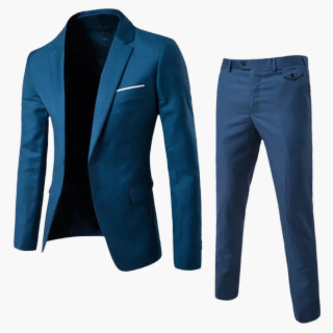 Herren Sommer Anzug Zweiteiler mit Revers und Flatfront Hose - Image 7