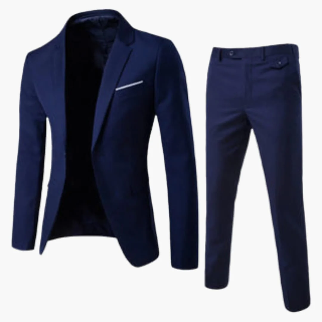 Herren Sommer Anzug Zweiteiler mit Revers und Flatfront Hose - Image 8