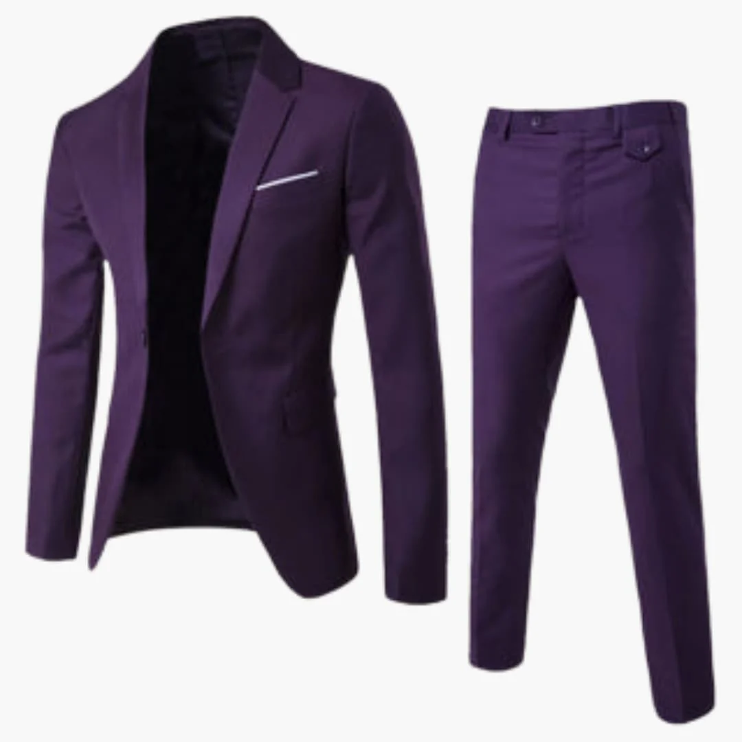 Herren Sommer Anzug Zweiteiler mit Revers und Flatfront Hose - Image 9