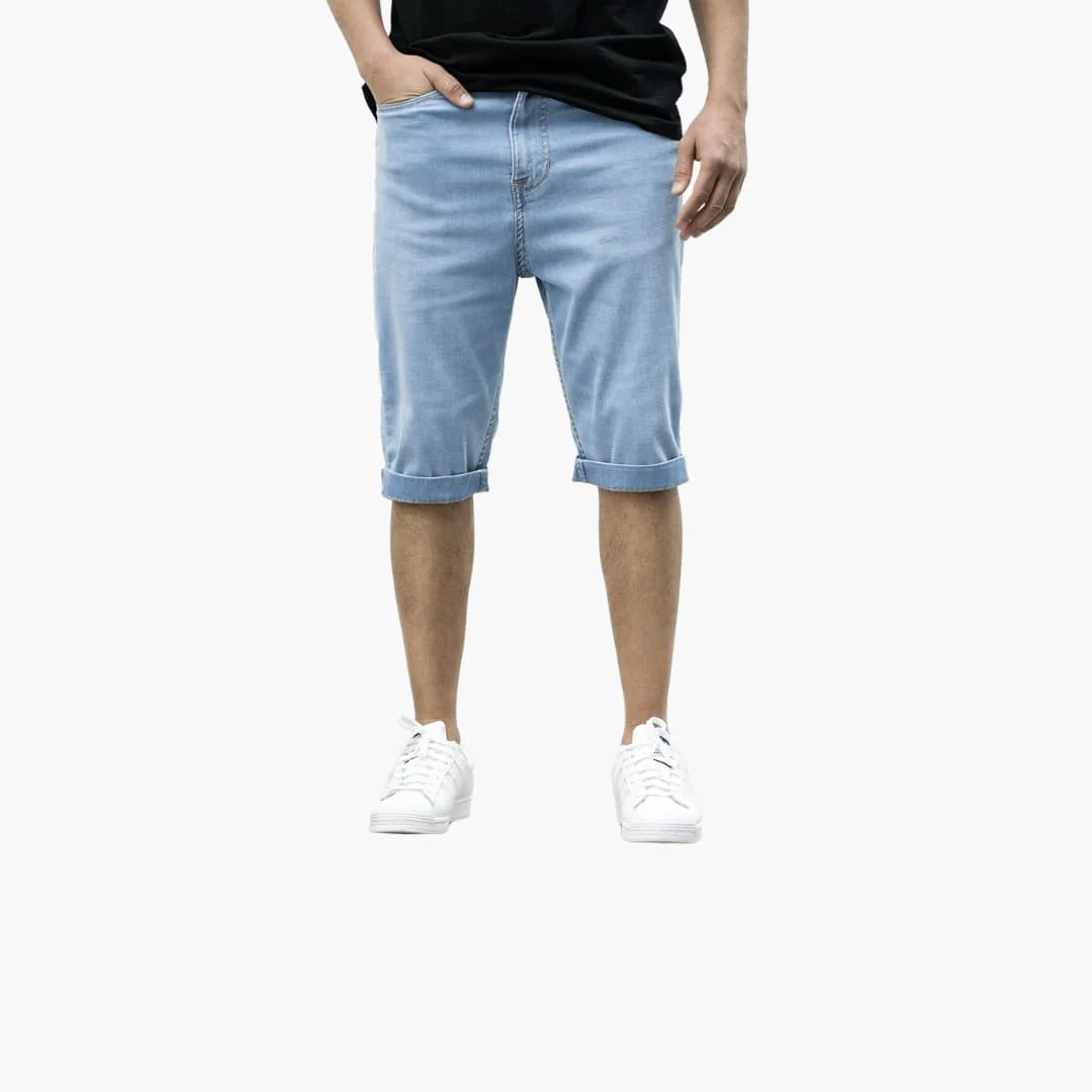 Herren Sommer Bermuda Shorts aus Denim mit Umschlag und Reißverschluss - Image 4