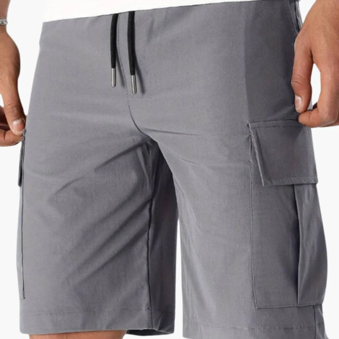 Herren Sommer Cargoshorts mit Kordelzug und Klappentaschen - Image 3