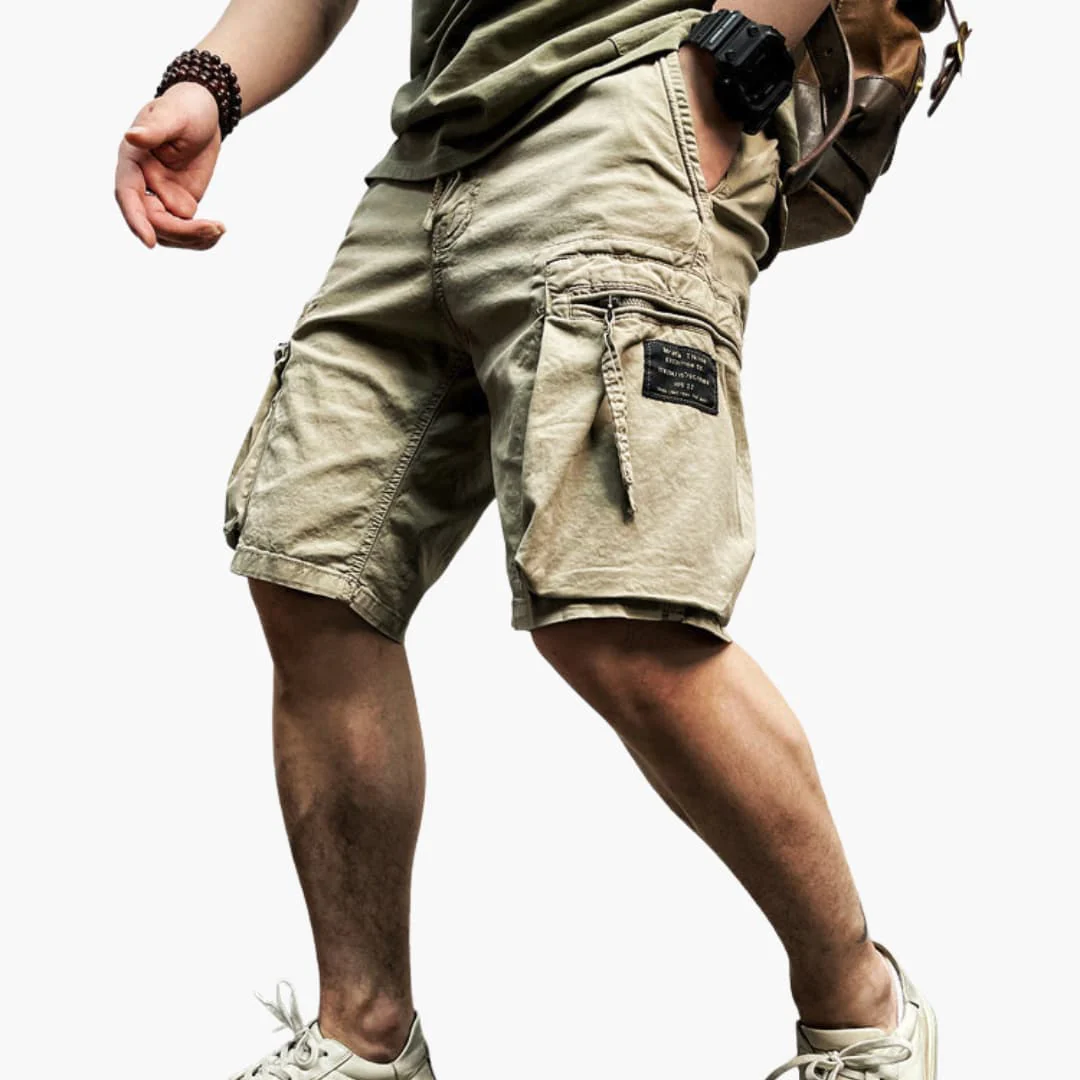 Herren Sommer Cargoshorts mit Reißverschlusstaschen und Kordelzug - Image 2