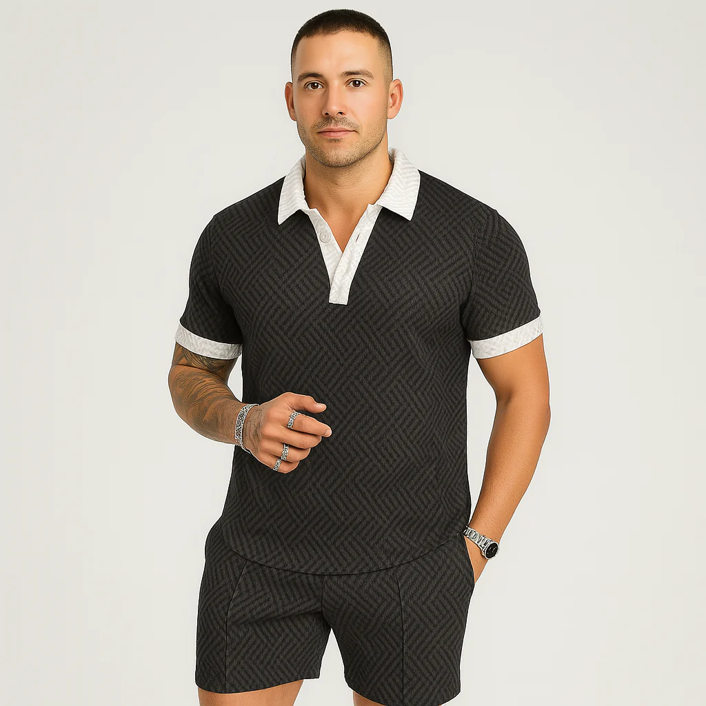Herren Sommer Casual Set – Kurzarm-Poloshirt & passende Shorts - Image 12