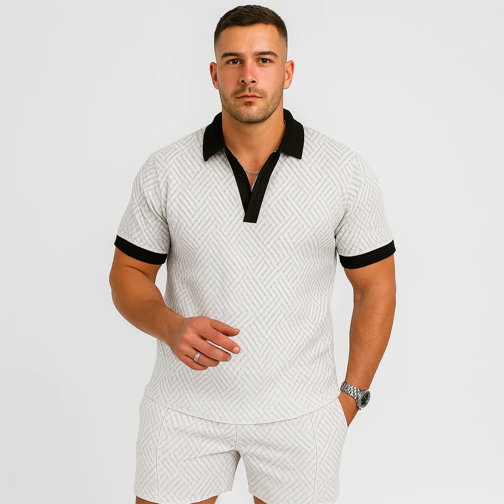 Herren Sommer Casual Set – Kurzarm-Poloshirt & passende Shorts - Image 5