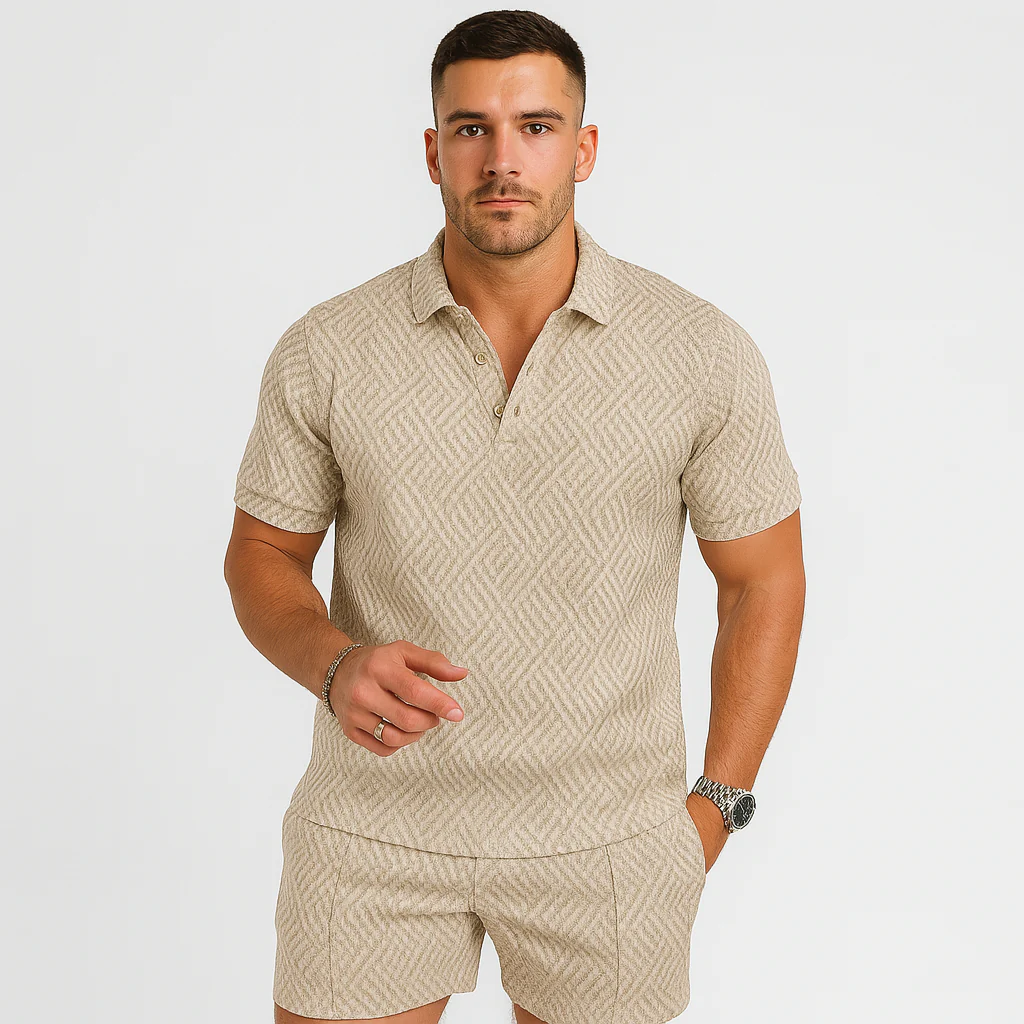 Herren Sommer Casual Set – Kurzarm-Poloshirt & passende Shorts - Image 6