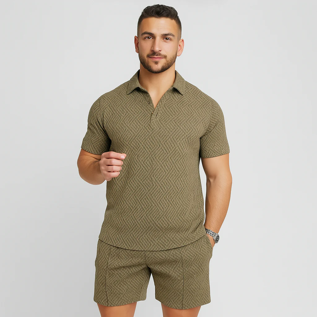 Herren Sommer Casual Set – Kurzarm-Poloshirt & passende Shorts - Image 7