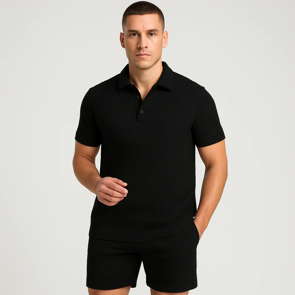 Herren Sommer Casual Set – Kurzarm-Poloshirt & passende Shorts - Image 8