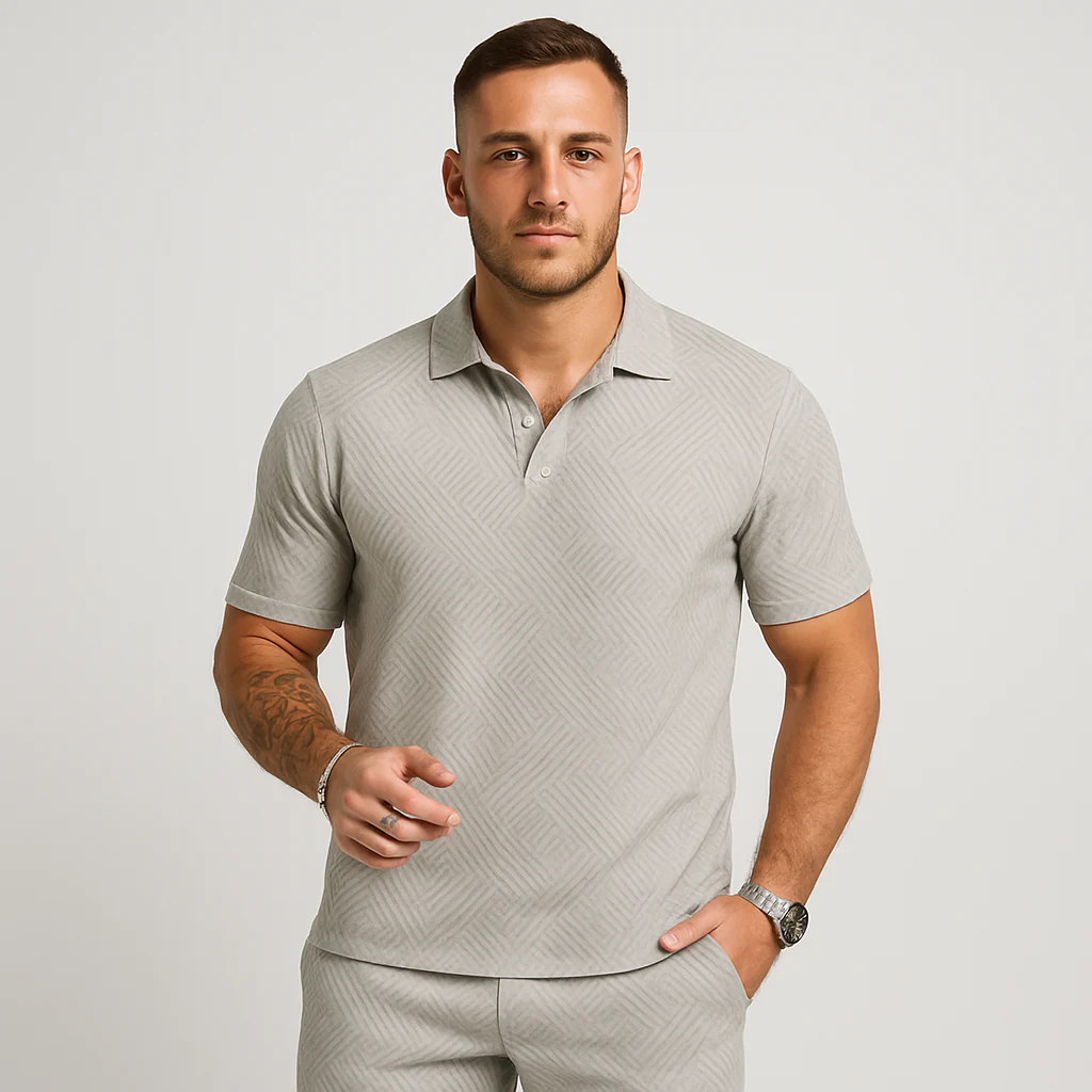 Herren Sommer Casual Set – Kurzarm-Poloshirt & passende Shorts - Image 9