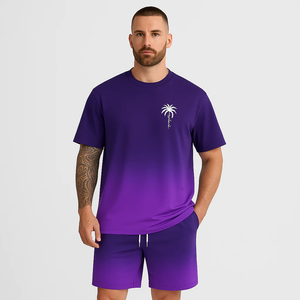 Herren Sommer Casual Set – Kurzarm Rundhalsausschnitt & Shorts mit 3D HD Digitaldruck - Image 4