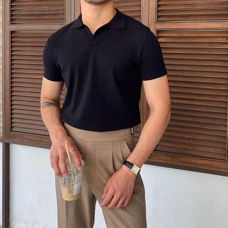 Herren Sommer-Poloshirt mit V-Ausschnitt | Kurzarm - Image 2