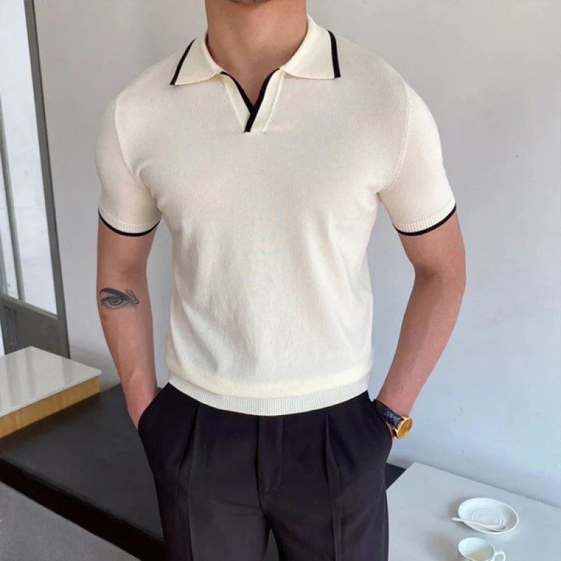 Herren Sommer-Poloshirt mit V-Ausschnitt | Kurzarm - Image 4