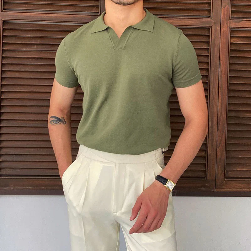 Herren Sommer-Poloshirt mit V-Ausschnitt | Kurzarm - Image 7