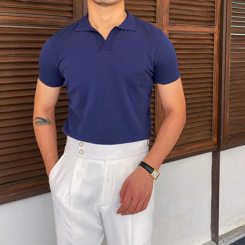 Herren Sommer-Poloshirt mit V-Ausschnitt | Kurzarm - Image 8