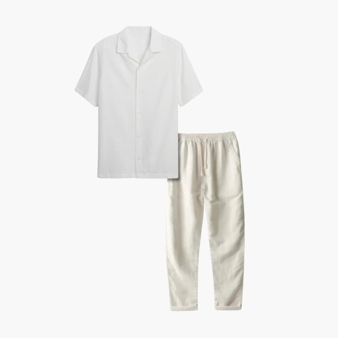 Herren Sommer Schlafanzug Set mit Kurzarmhemd und langer Hose - Image 4
