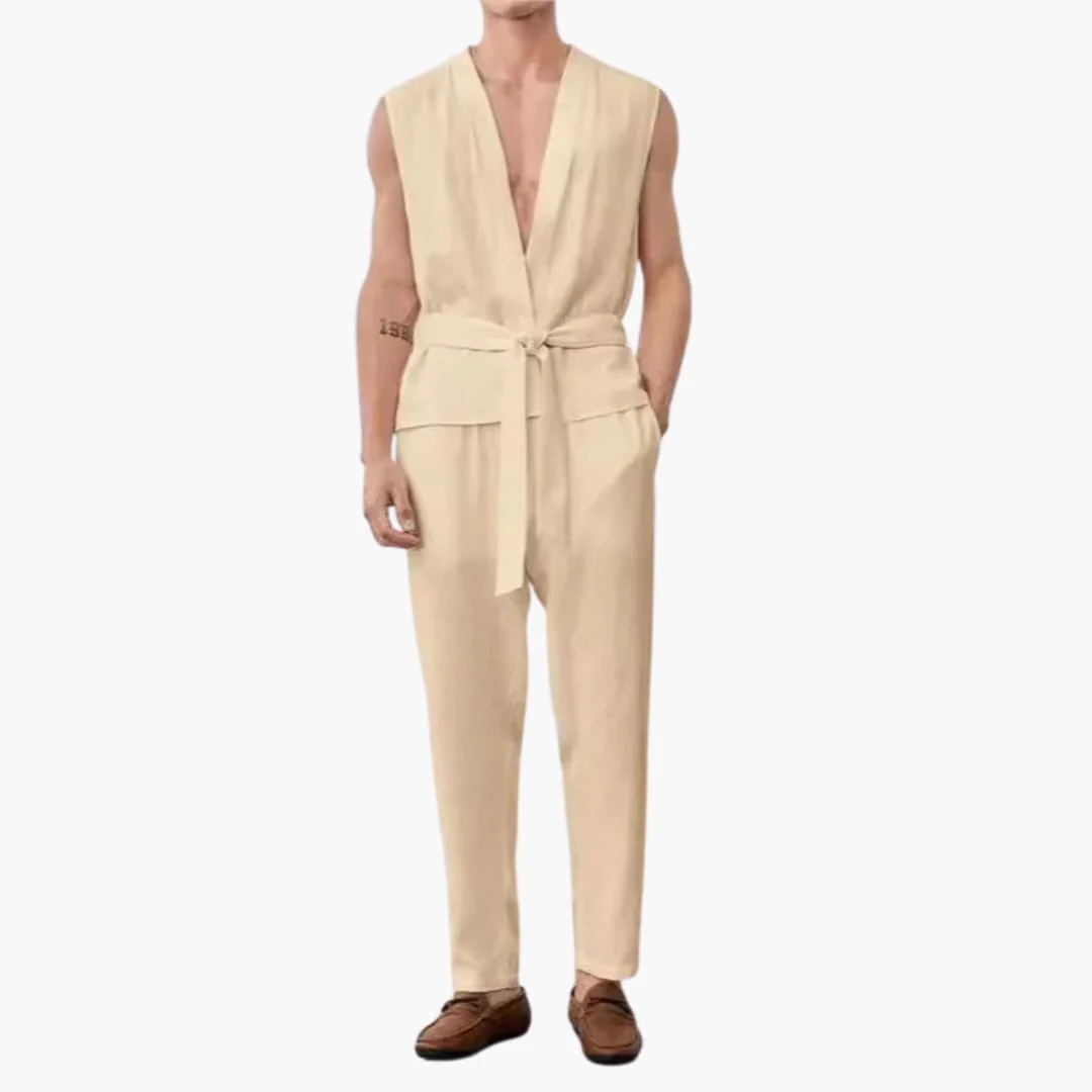 Herren Sommer Set mit ärmelligem Top und Gürtelhose - Image 4