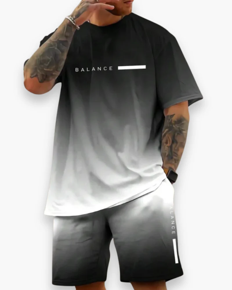 Herren Sommer Set mit Farbverlauf | T-Shirt & Shorts im Lässigen Strandlook - Image 3