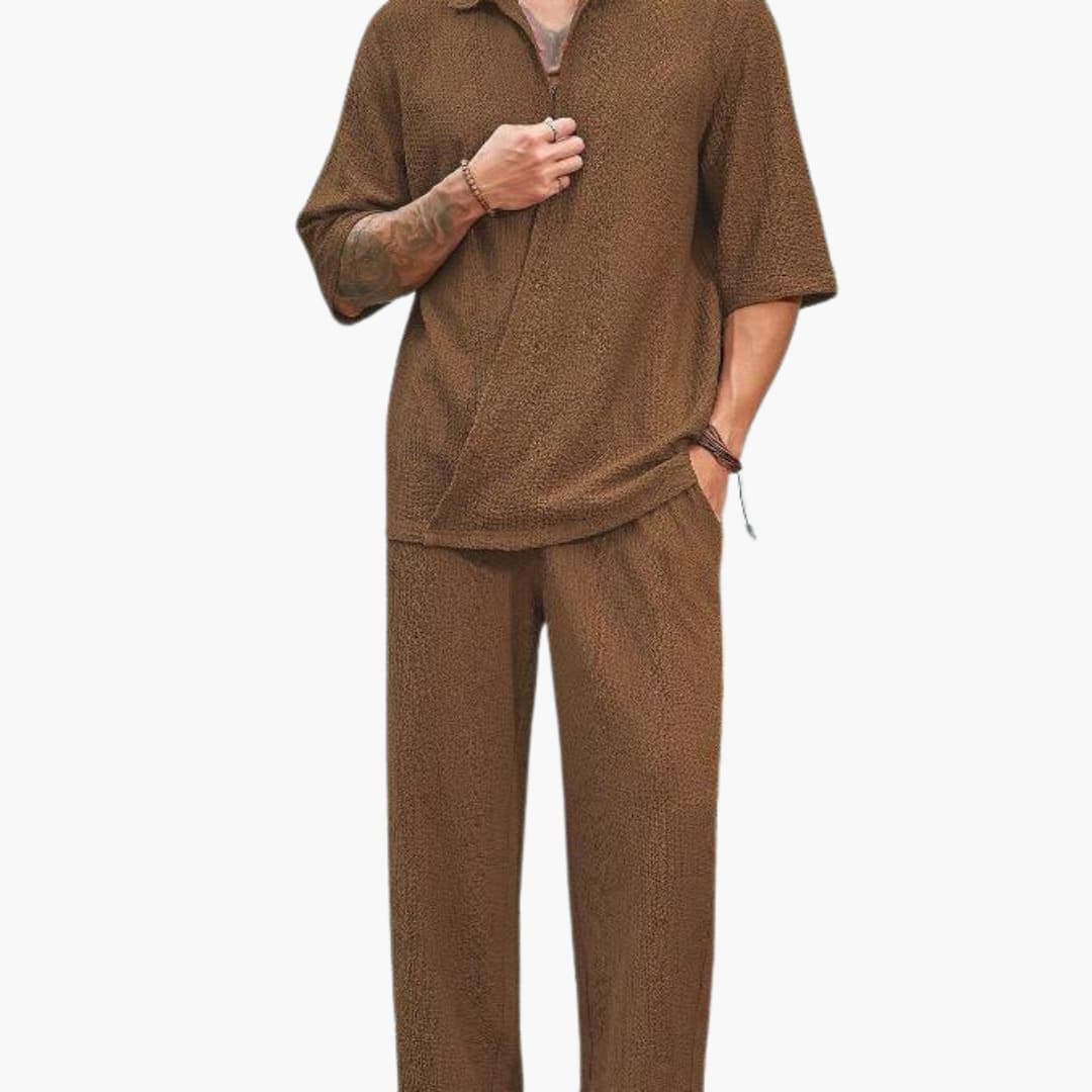 Herren Sommer Set mit Kurzarmhemd und elastischer Hose - Image 2