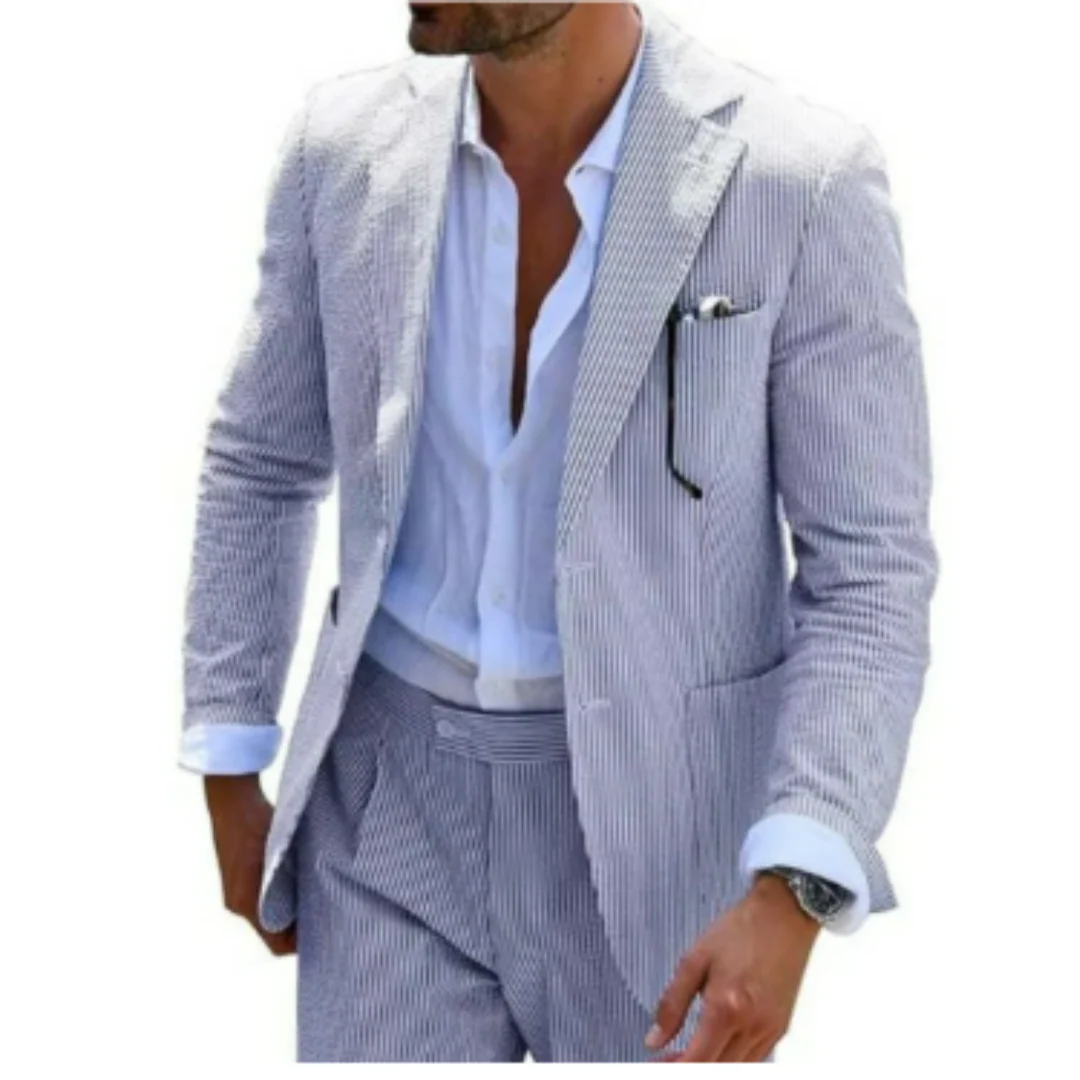 Herren Sommer Zweireihiger Hochzeitsgastanzug | 2-Teilig - Image 5