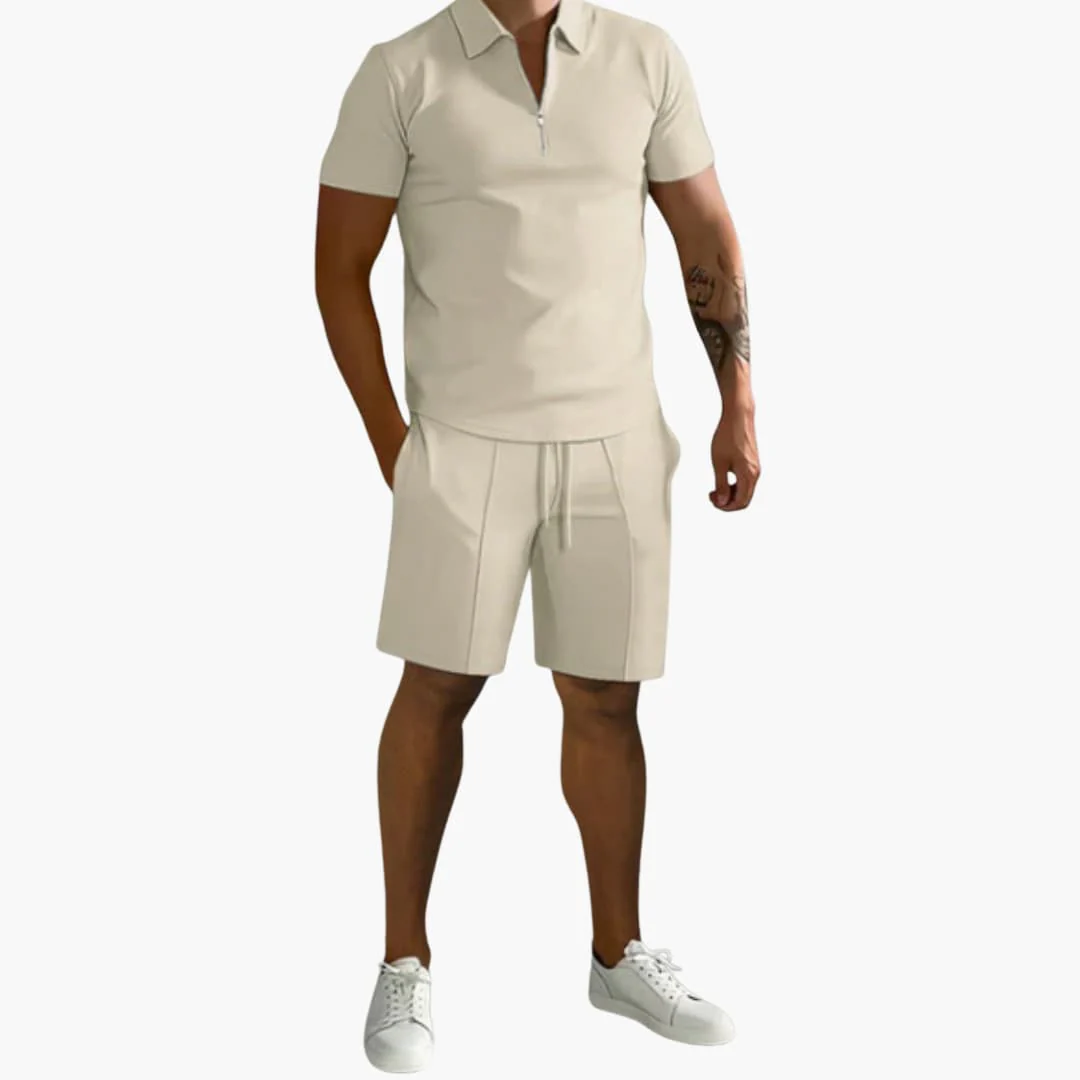 Herren Sommer-Zweiteiler mit Half-Zip-Shirt und Shorts - Image 7