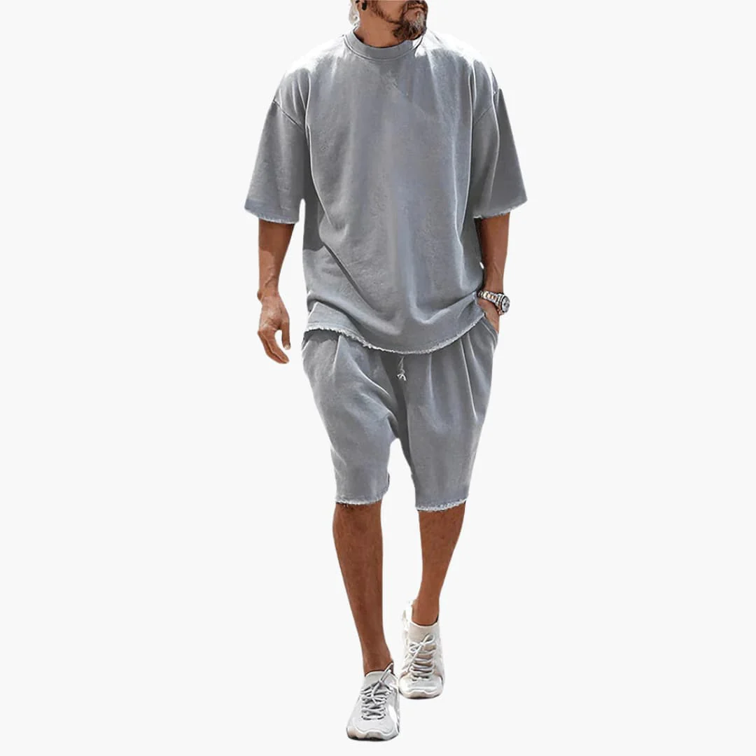 Herren Sommer Zweiteiler mit Kordelshorts und Oversize Shirt - Image 4