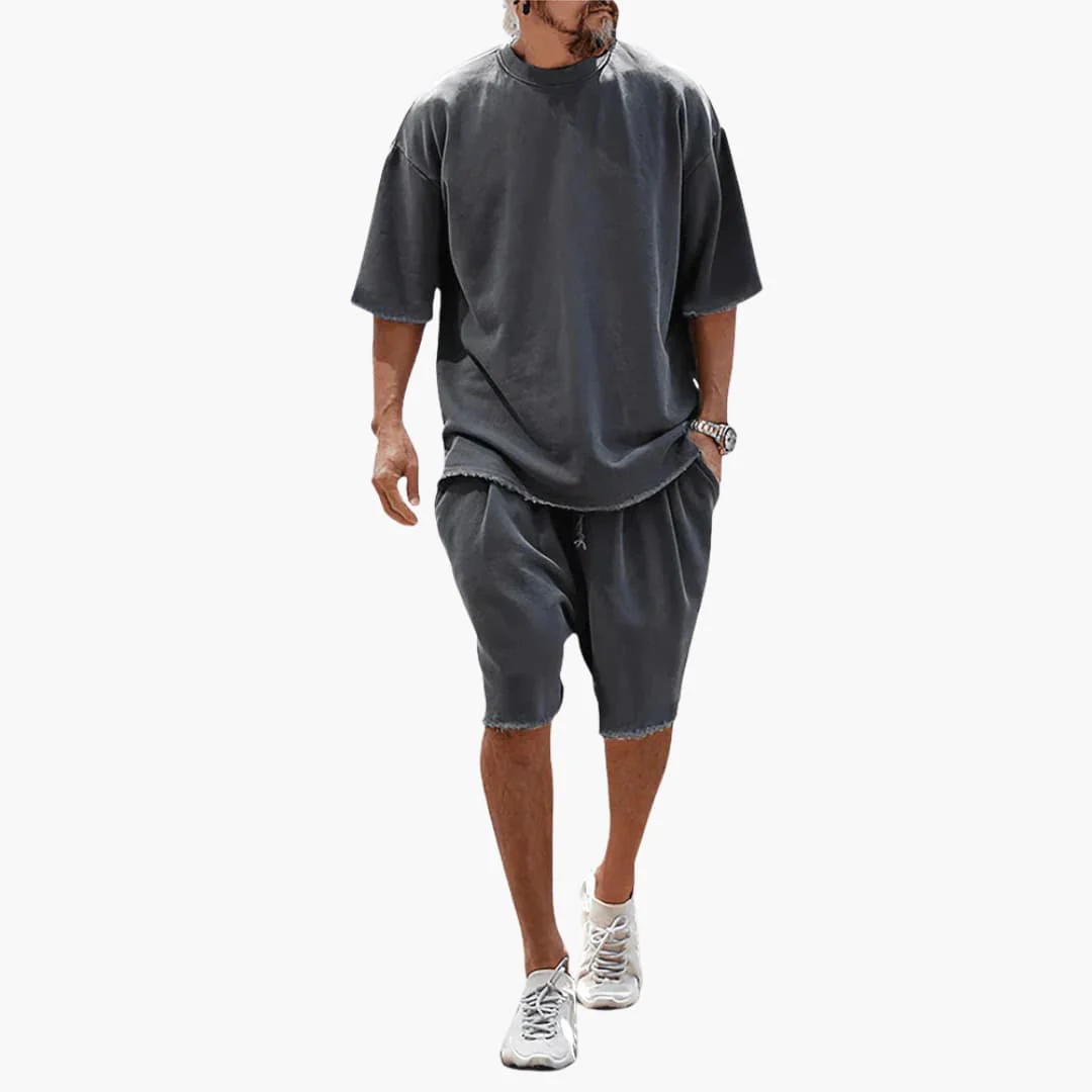 Herren Sommer Zweiteiler mit Kordelshorts und Oversize Shirt - Image 8
