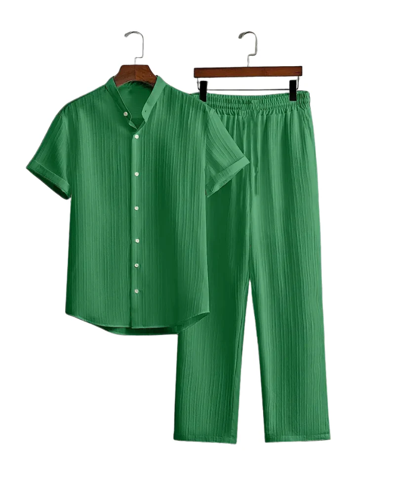 Herren Sommer Zweiteiler mit Kurzarmhemd & Hose | Lässig & Leicht - Image 11