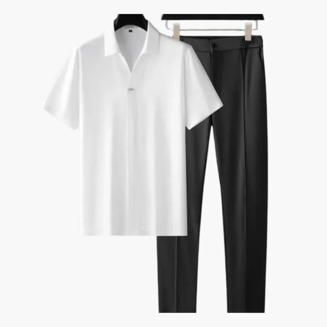 Herren Sommer-Zweiteiler mit Kurzarmhemd und Slim-Fit-Hose - Image 5