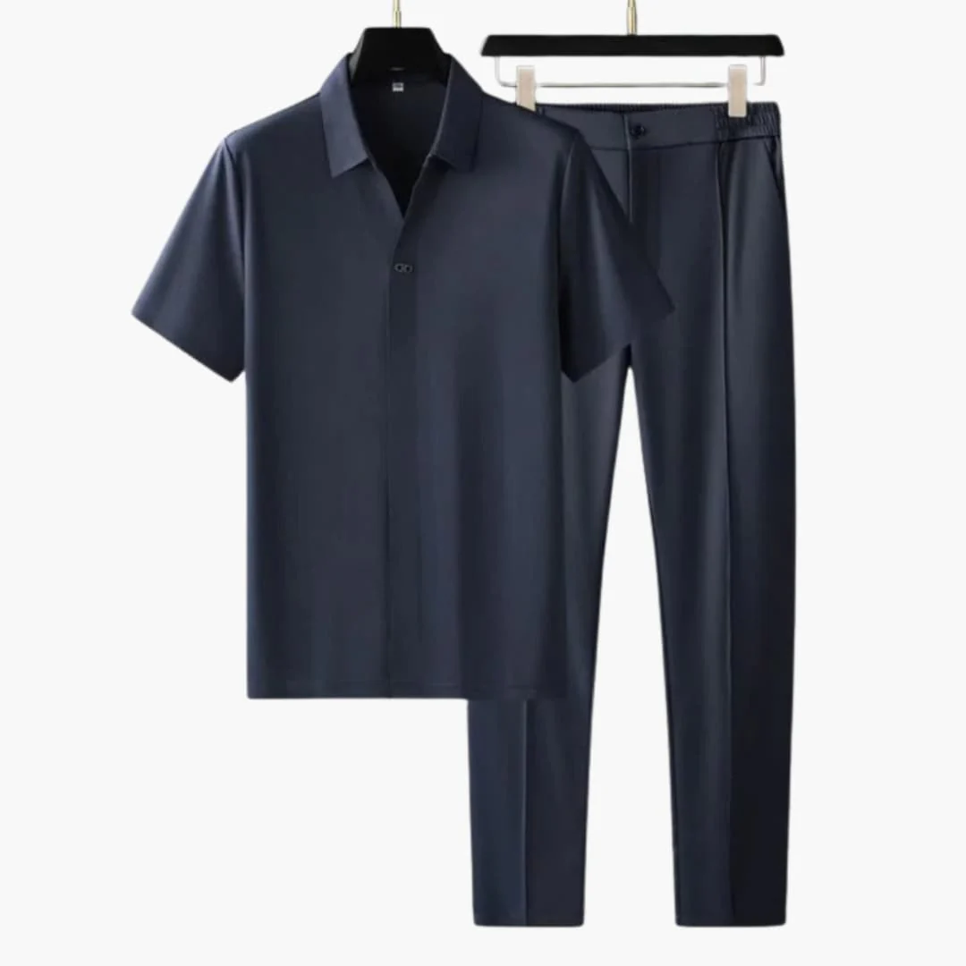 Herren Sommer-Zweiteiler mit Kurzarmhemd und Slim-Fit-Hose - Image 6