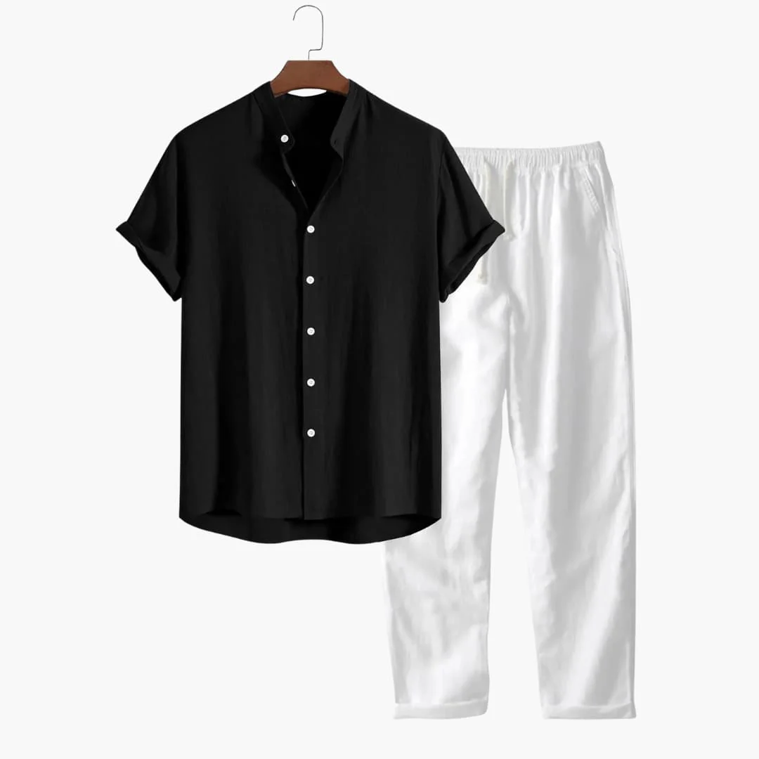 Herren Sommer-Zweiteiler mit Kurzarmhemd und Tapered-Hose - Image 3