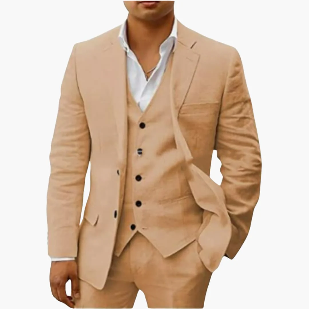 Herren Sommeranzug dreiteilig mit Weste Jacke und Hose - Image 2