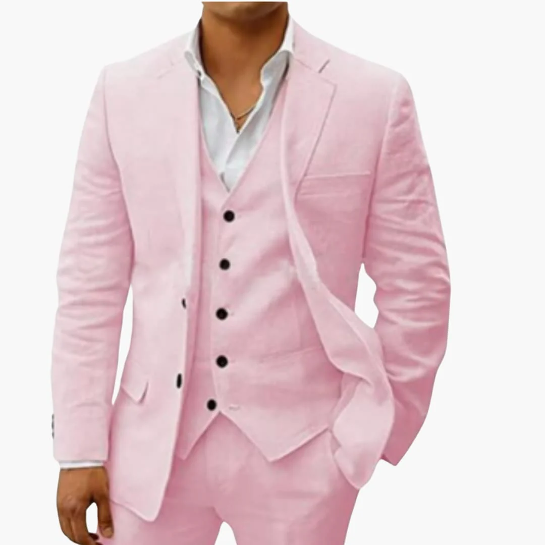 Herren Sommeranzug dreiteilig mit Weste Jacke und Hose - Image 4