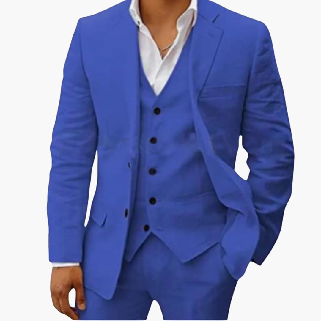 Herren Sommeranzug dreiteilig mit Weste Jacke und Hose - Image 5
