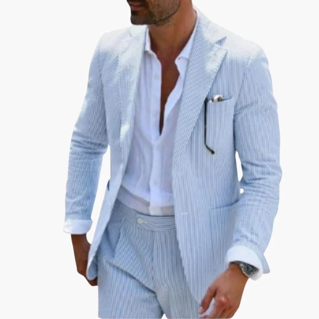 Herren Sommeranzug zweiteilig mit Nadelstreifen und Slim Fit - Image 6