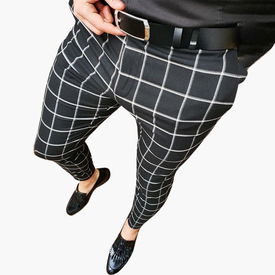 Herren Sommerhose mit Karomuster und Slim Fit Schnitt - Image 2