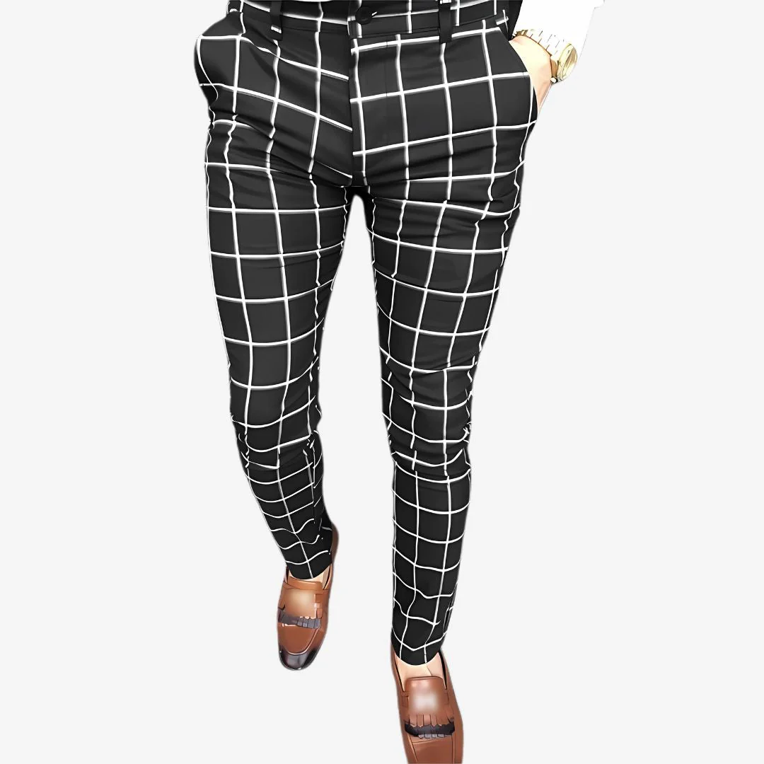 Herren Sommerhose mit Karomuster und Slim Fit Schnitt - Image 3