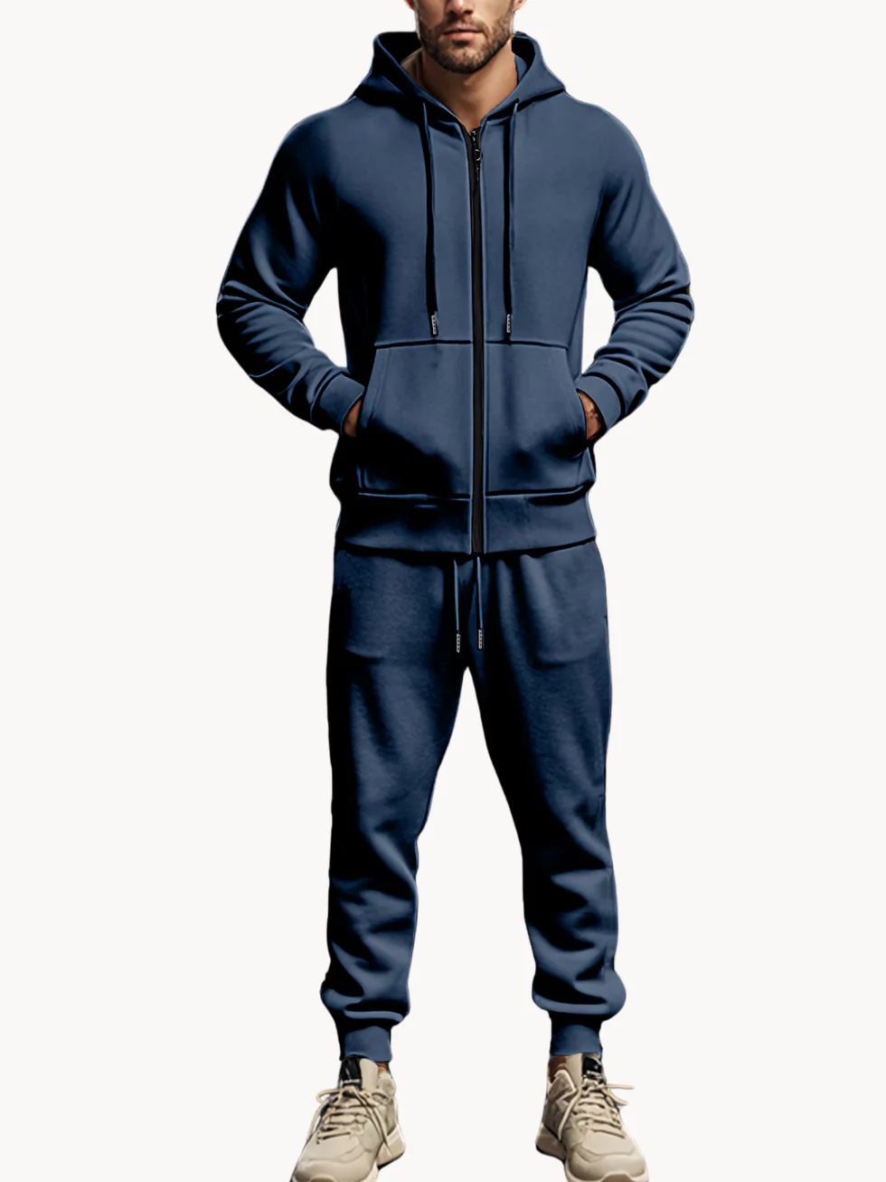 Herren Sport- und Freizeitset | Hoodie und Jogginghose Marineblau - Image 6
