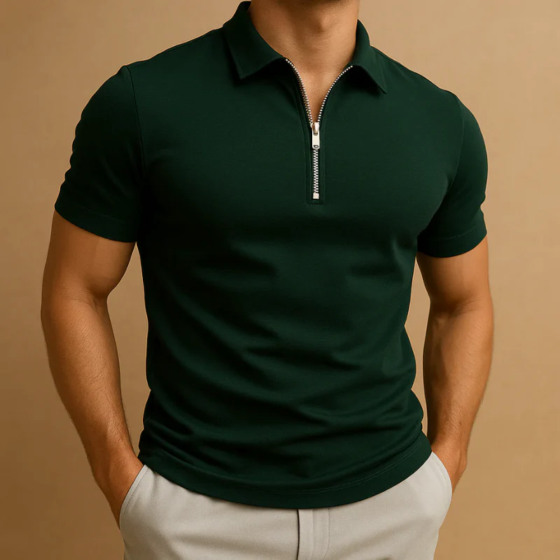 Herren sportliches Poloshirt mit Reißverschluss | Kurzarm - Image 4
