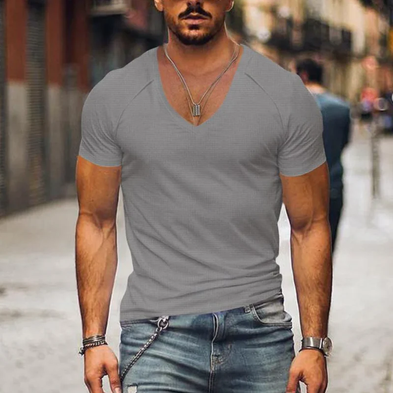 Herren sportliches T-Shirt mit V-Ausschnitt | Kurzarm - Image 2
