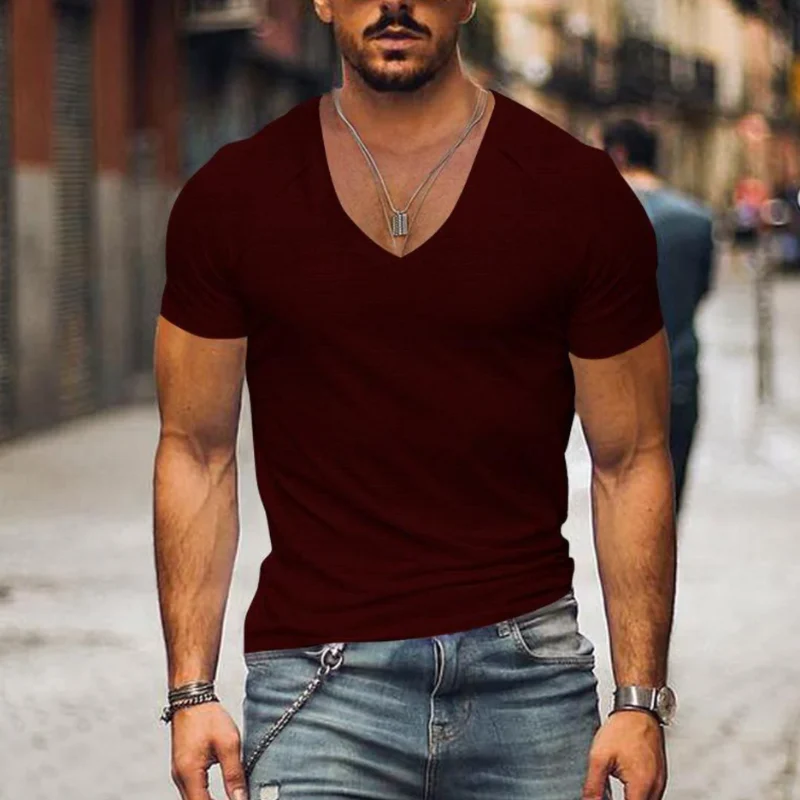 Herren sportliches T-Shirt mit V-Ausschnitt | Kurzarm - Image 5