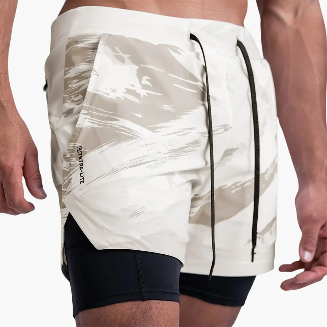Herren Sportshorts mit Innenshorts und elastischem Bund - Image 3