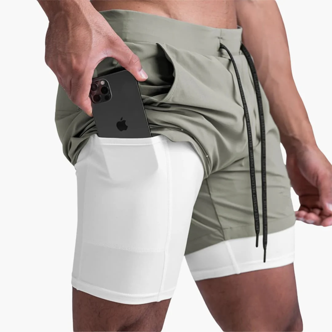 Herren Sportshorts mit Innenshorts und elastischem Bund - Image 6