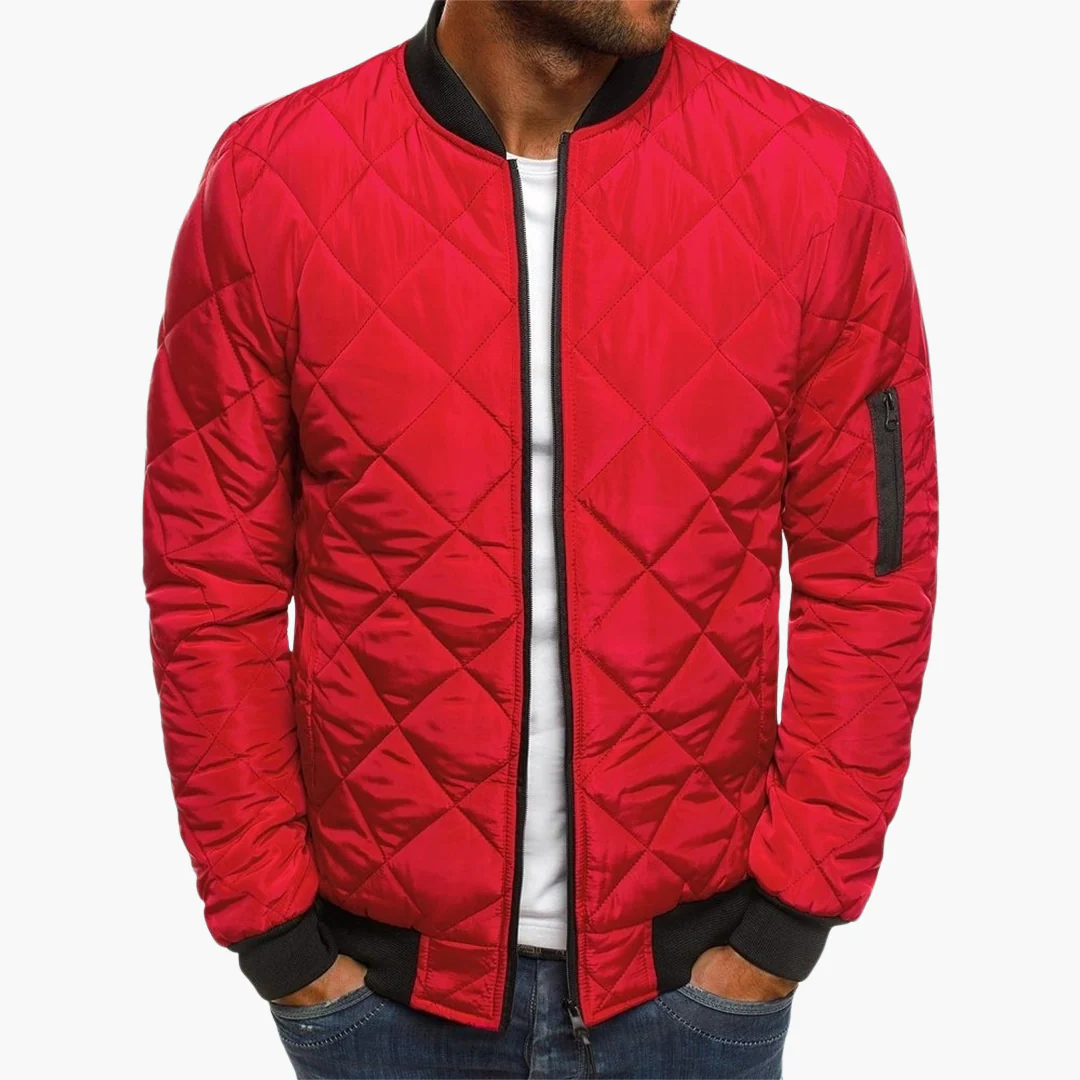 Herren Stepp Bomberjacke mit Reißverschluss und Ärmeltasche - Image 3