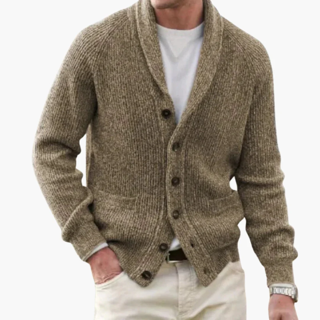 Herren Strickjacke mit Schalkragen und Knopfleiste - Image 2